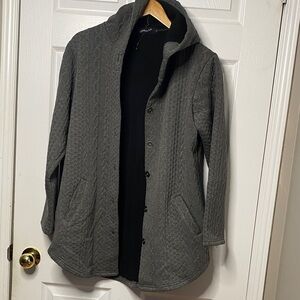 Women's Gray Cable Knit Sweater Jacket